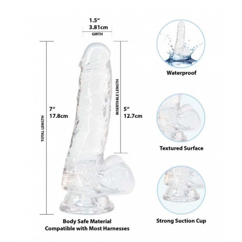 Crystal Addiction - Dildo Transparente 18 cm❤️Addiction