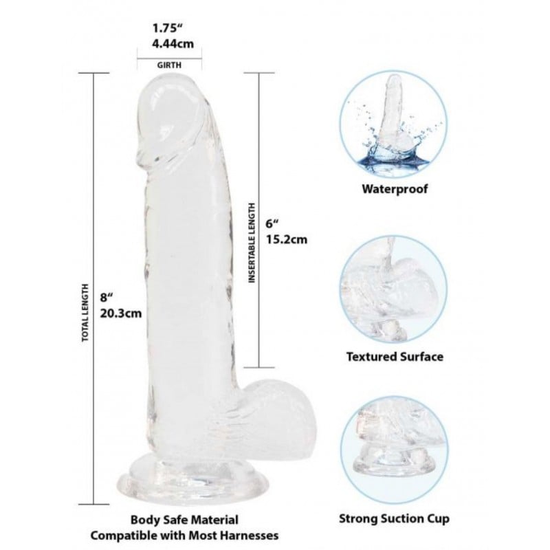 Crystal Addiction - Clear Glass Dildo - 19cm❤️Addiction