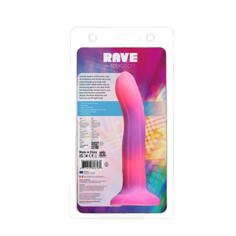 Addiction - Rave Realistic Dildo Pink/Purple❤️Addiction