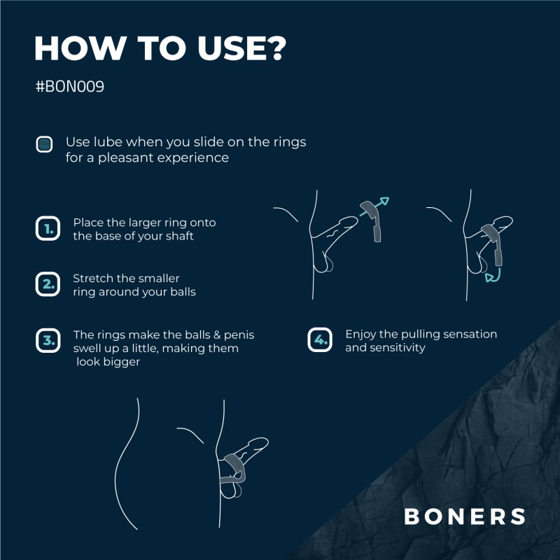 Boners コックリング&ボールストレッチャー(グレー) ❤️Boners Boners コックリング&ボールストレッチャー(グレー) ❤️Boners