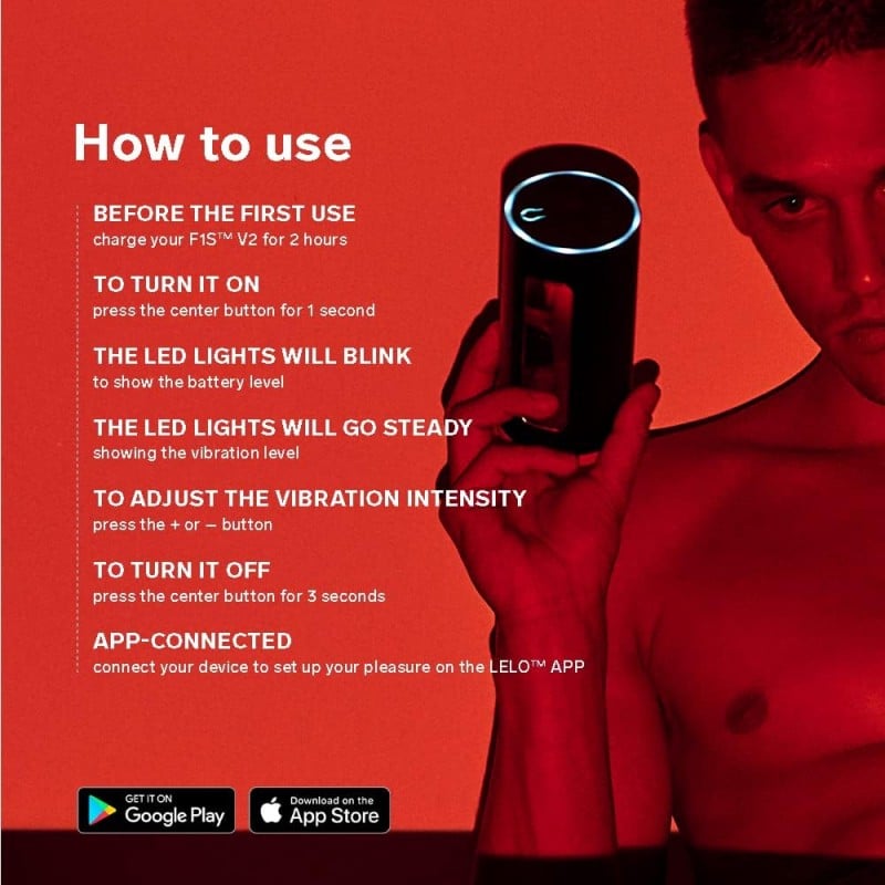 LELO - F1S V2 App-gesteuerter Masturbator Schwarz/Rot❤️Lelo