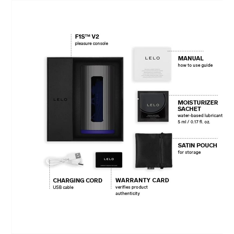 LELO - F1S V2 App Controlled Male Masturbator Black/Blue❤️Lelo