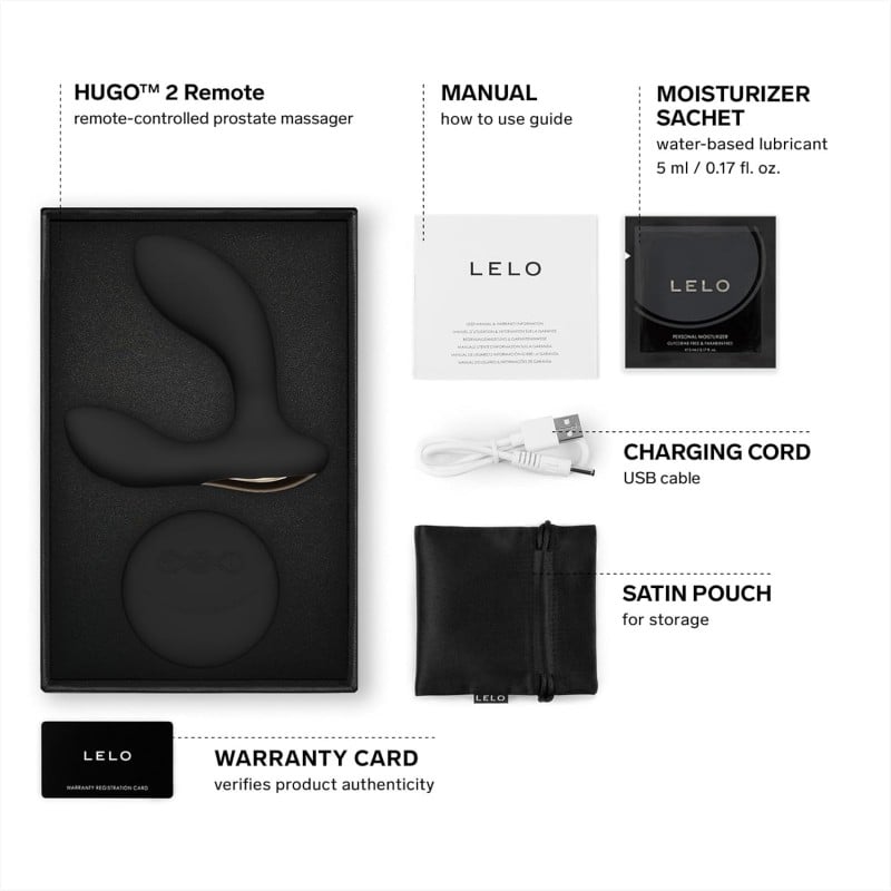 LELO - Hugo 2 Stimulateur Prostatique Télécommandé Noir❤️Lelo