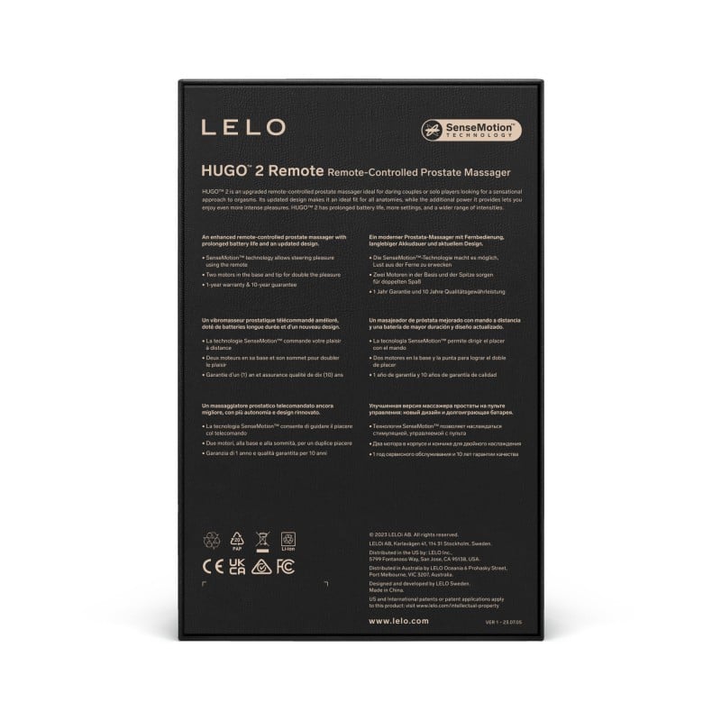LELO - Hugo 2 Stimulateur Prostatique Télécommandé Noir❤️Lelo