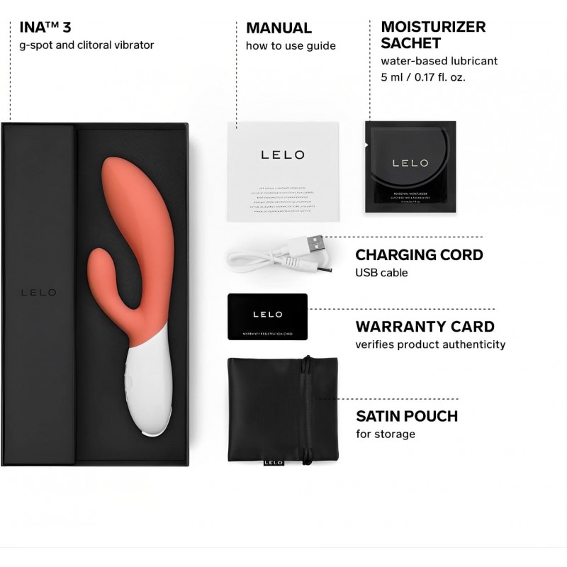 LELO - Ina 3 Tavşan Vibratör Coral ❤️Lelo