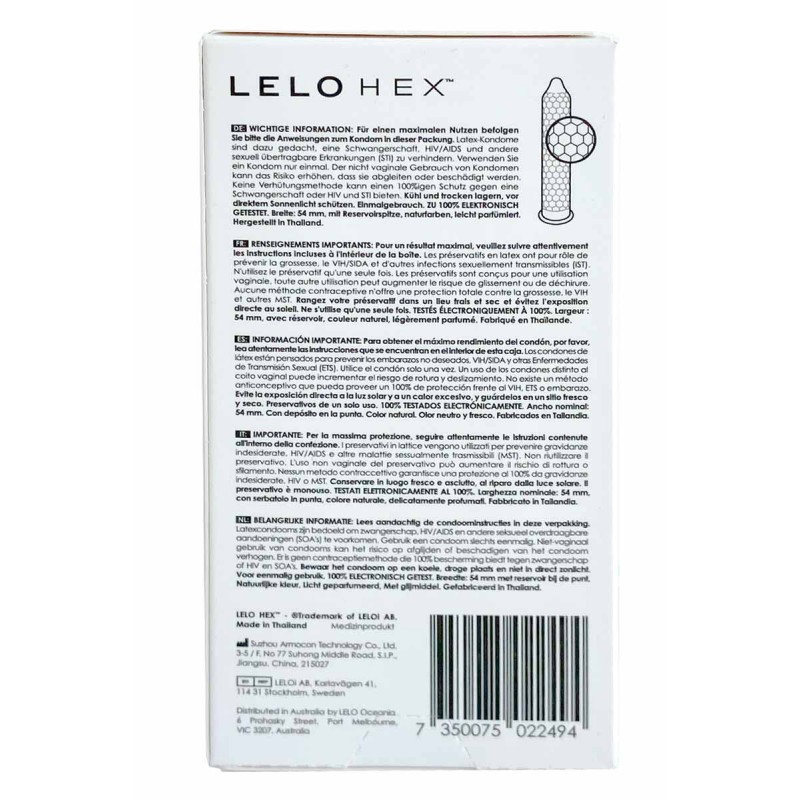 Revolutionary Condoms Lelo HEX Original 12pcs❤️Lelo