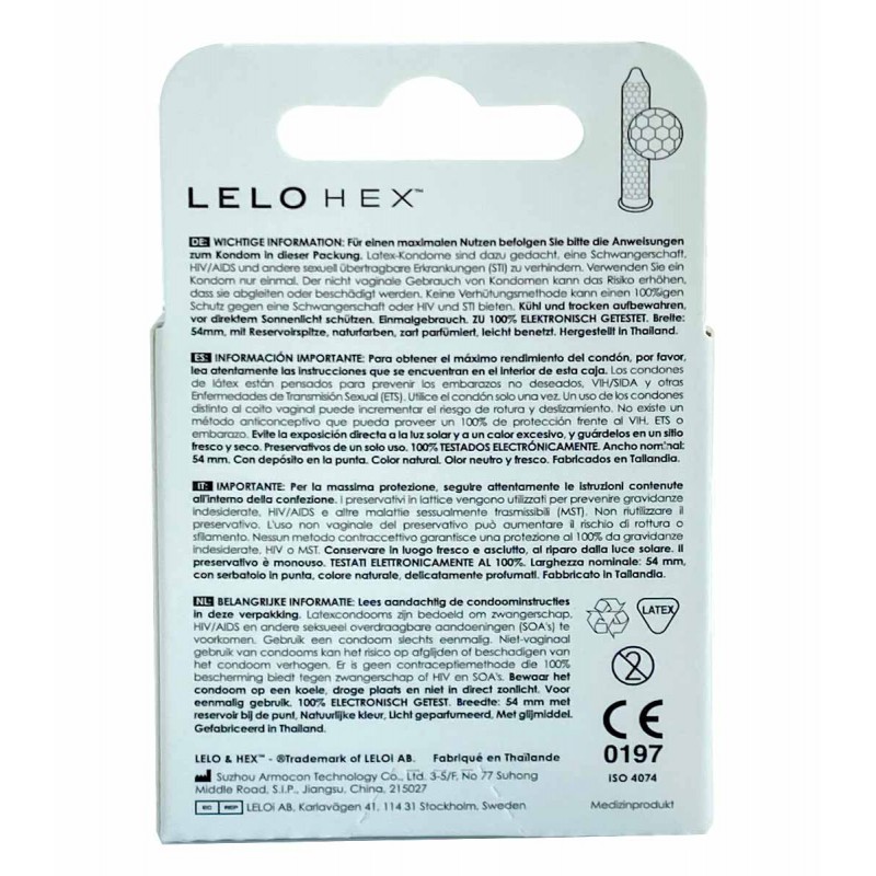 Revolutionary Condoms Lelo HEX Original 3pcs❤️Lelo