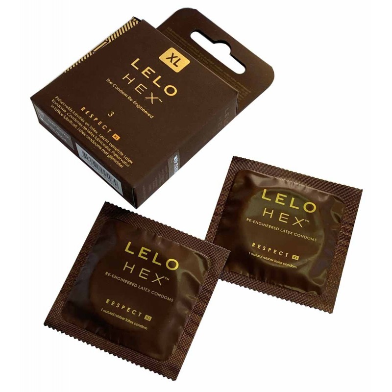 Revolutionary Condoms Lelo HEX Respect XL 3pcs Extra Size❤️Lelo