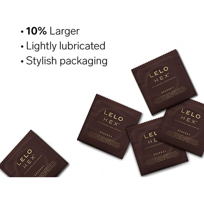 Revolutionary Condoms Lelo HEX Respect XL 3pcs Extra Size❤️Lelo
