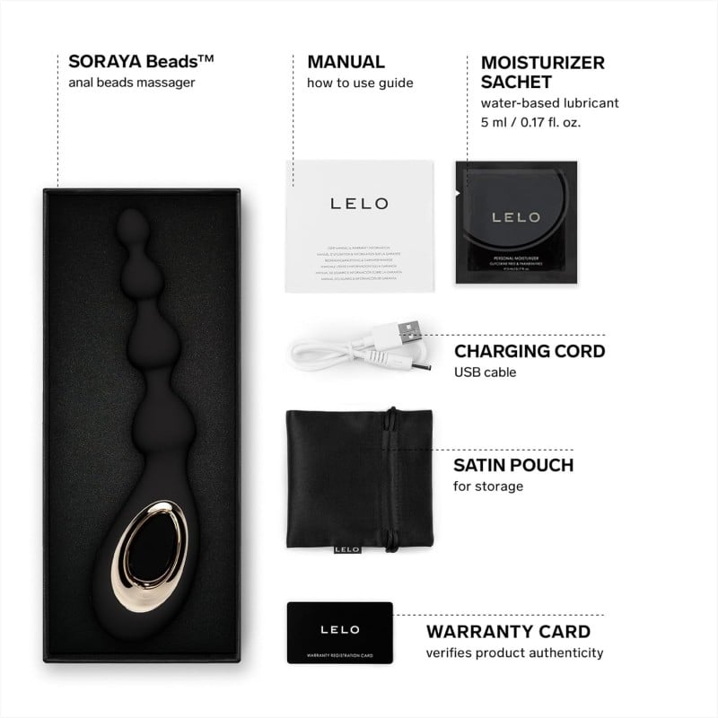 LELO - Soraya Analkugler Sort❤️Lelo❤️DK