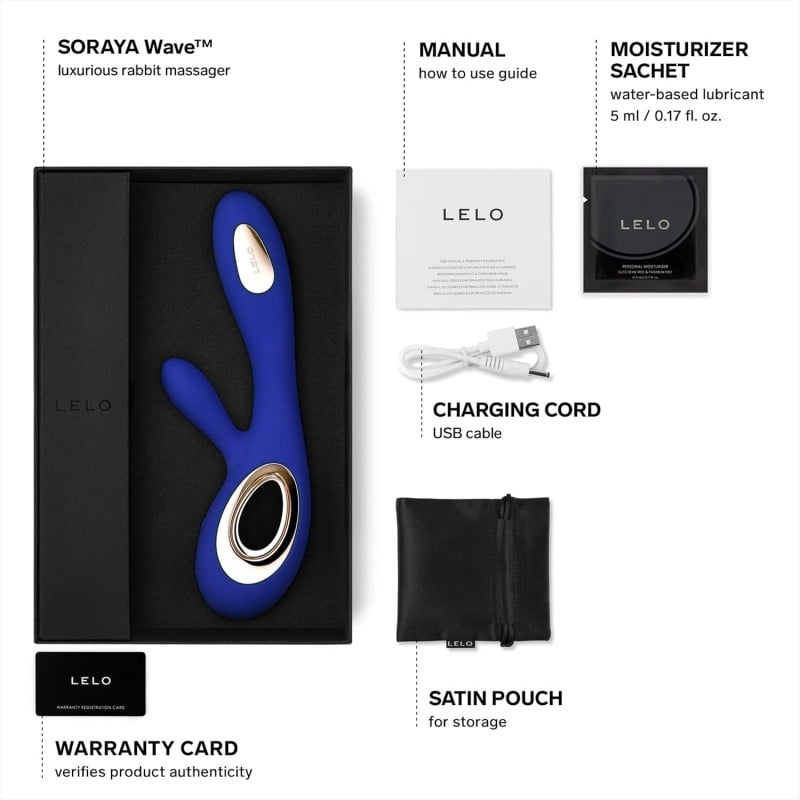 LELO - Soraya Wave Rabbit Vibrator Midnight Blue ❤️Lelo