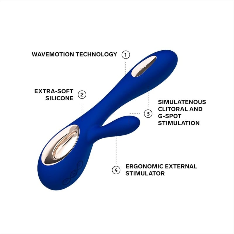 LELO - Soraya Wave Rabbit Vibrator Midnight Blue ❤️Lelo