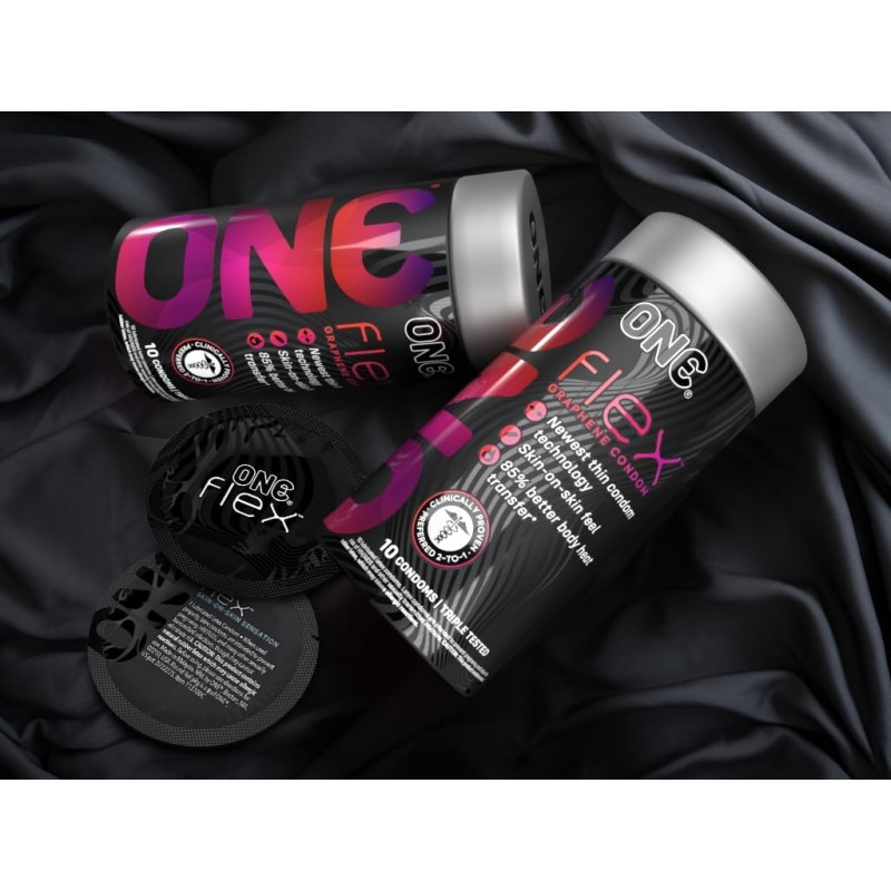 ONE Flex Ultra-Thin Latex Condoms with Graphene Enhancement, 10 Pack❤️ONE