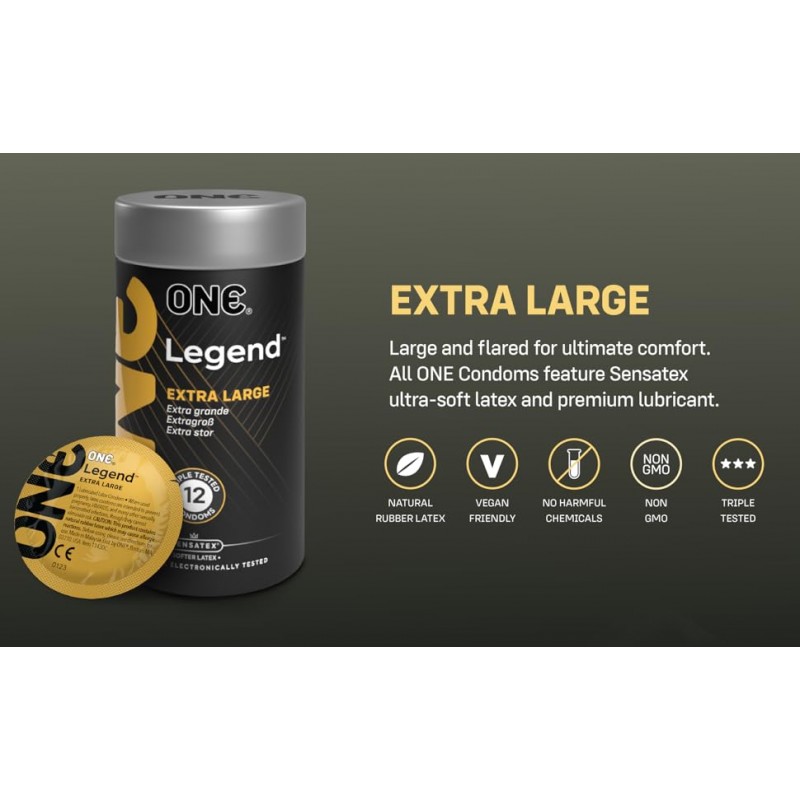 ONE Legend Extra Large Condoms 12 Pack Special Shape❤️ONE