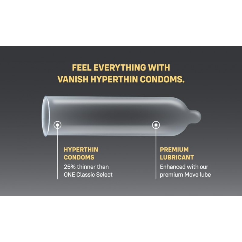 ONE Vanish Superthin Condoms 12 Pack Premium Lubricated❤️ONE
