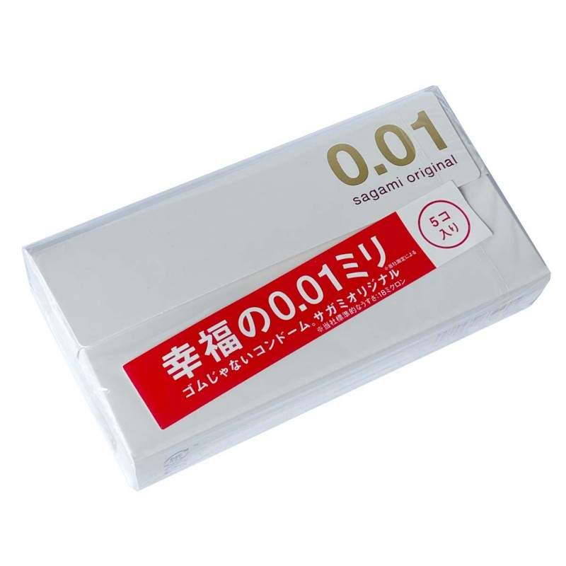SAGAMI Original 0.01 Ultra-Thin Polyurethane Condoms (5 Pack)❤️Sagami Original