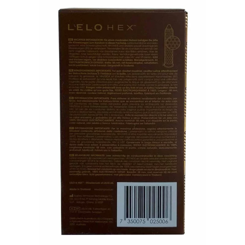 Revolusjonerende Kondomer Lelo HEX Respect XL 12 stk Ekstra Stor❤️Lelo❤️NO