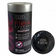 واقيات ONE Flex رقيقة 10 قطع لاتكس معززة بالجرافين