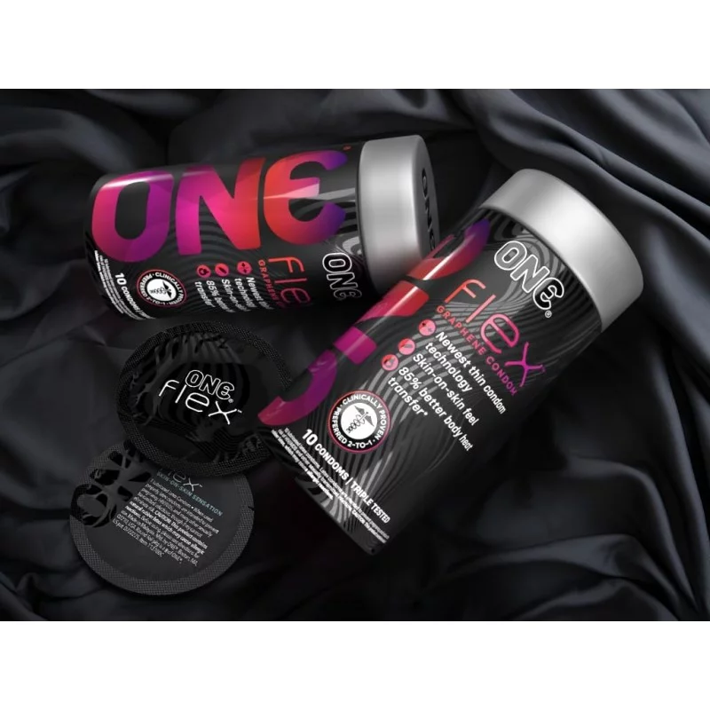 Condones Ultra Delgados ONE Flex 10 piezas de látex mejorados con grafeno❤️ONE