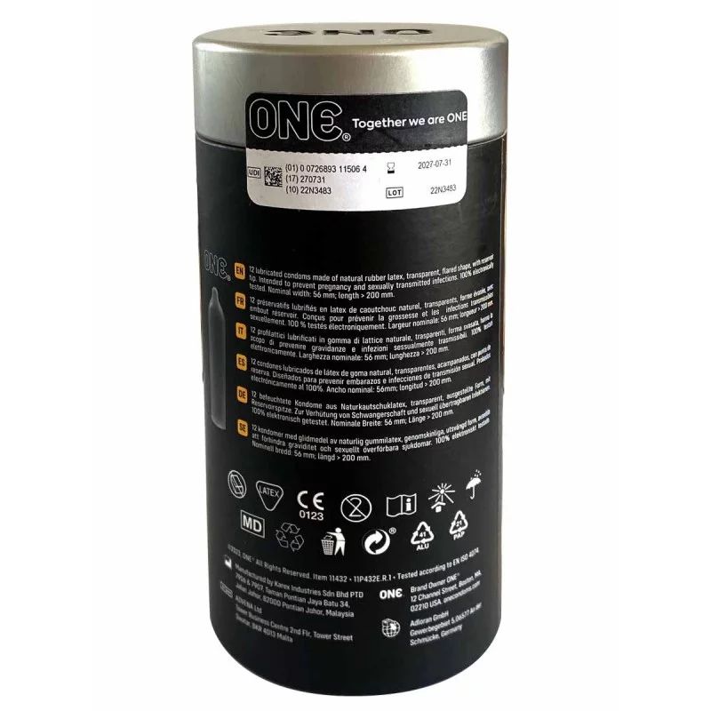 Condones ONE Legend Extra Grandes 12 Piezas Forma Especial❤️ONE