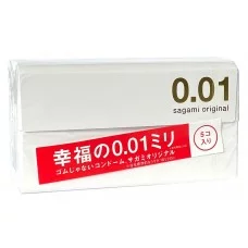Préservatifs ultra-fins SAGAMI Original 0.01 en polyuréthane (boîte de 5)