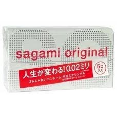 Préservatifs ultra-fins SAGAMI Original 0.02 en polyuréthane (boîte de 5)