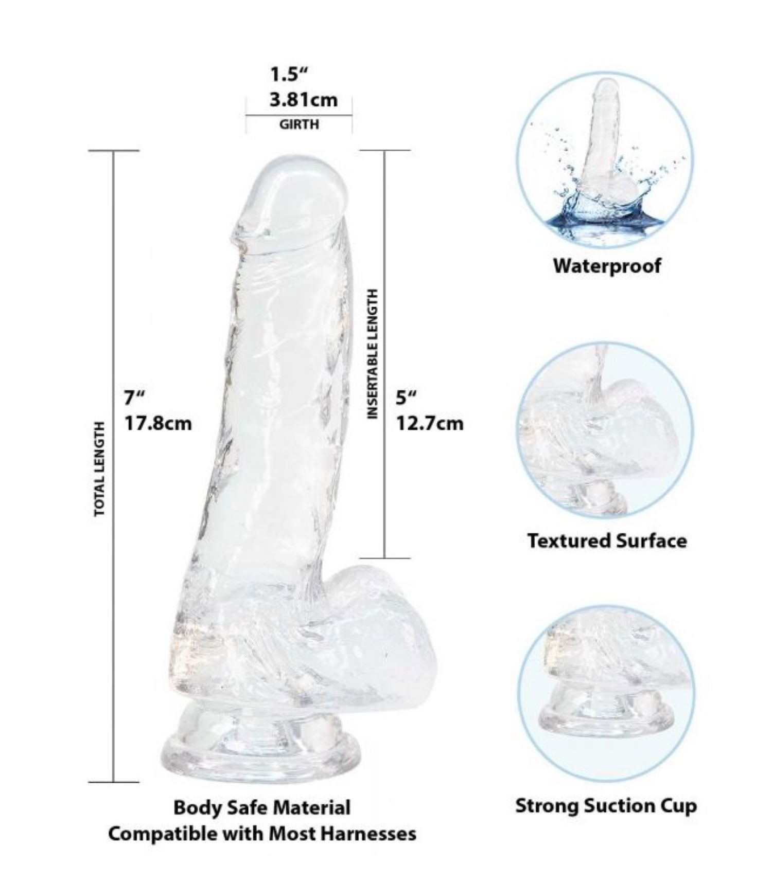 Crystal Addiction - Clear Glass Dildo - 18 cm ❤️Addiction