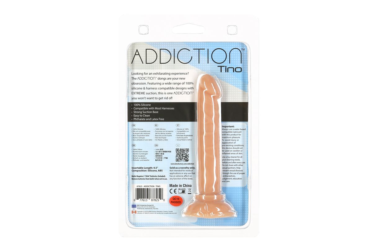 Addiction Tino Silicone Realistic Dildo - 13 cm ❤️Addiction