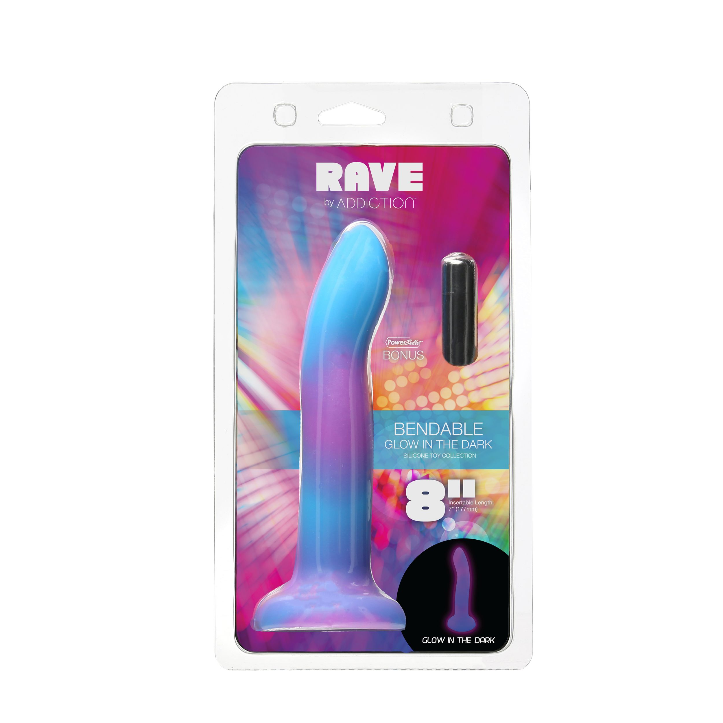 Addiction - Rave Realistic Dildo Blue/Purple ❤️Addiction