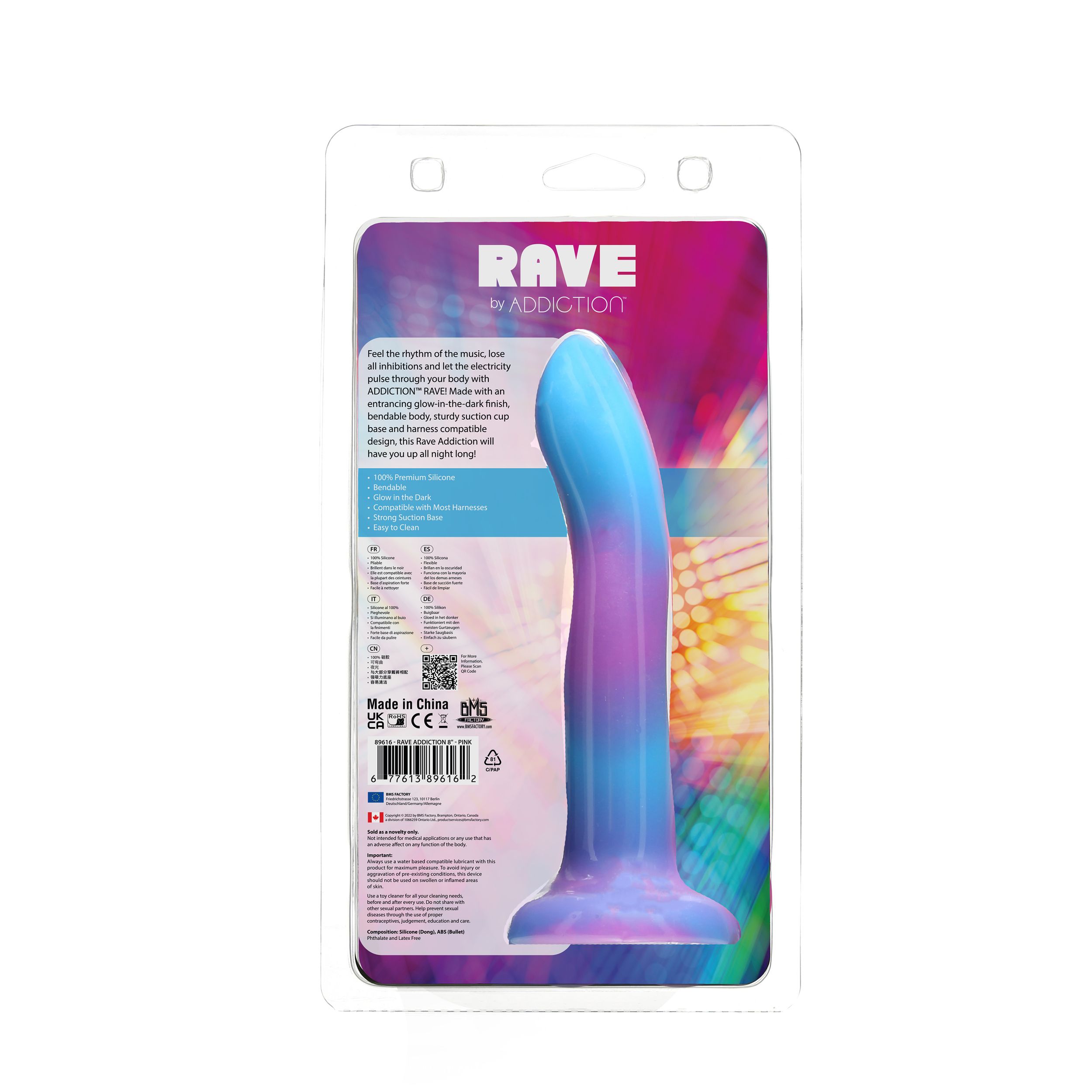 Addiction - Rave Realistic Dildo Blue/Purple ❤️Addiction