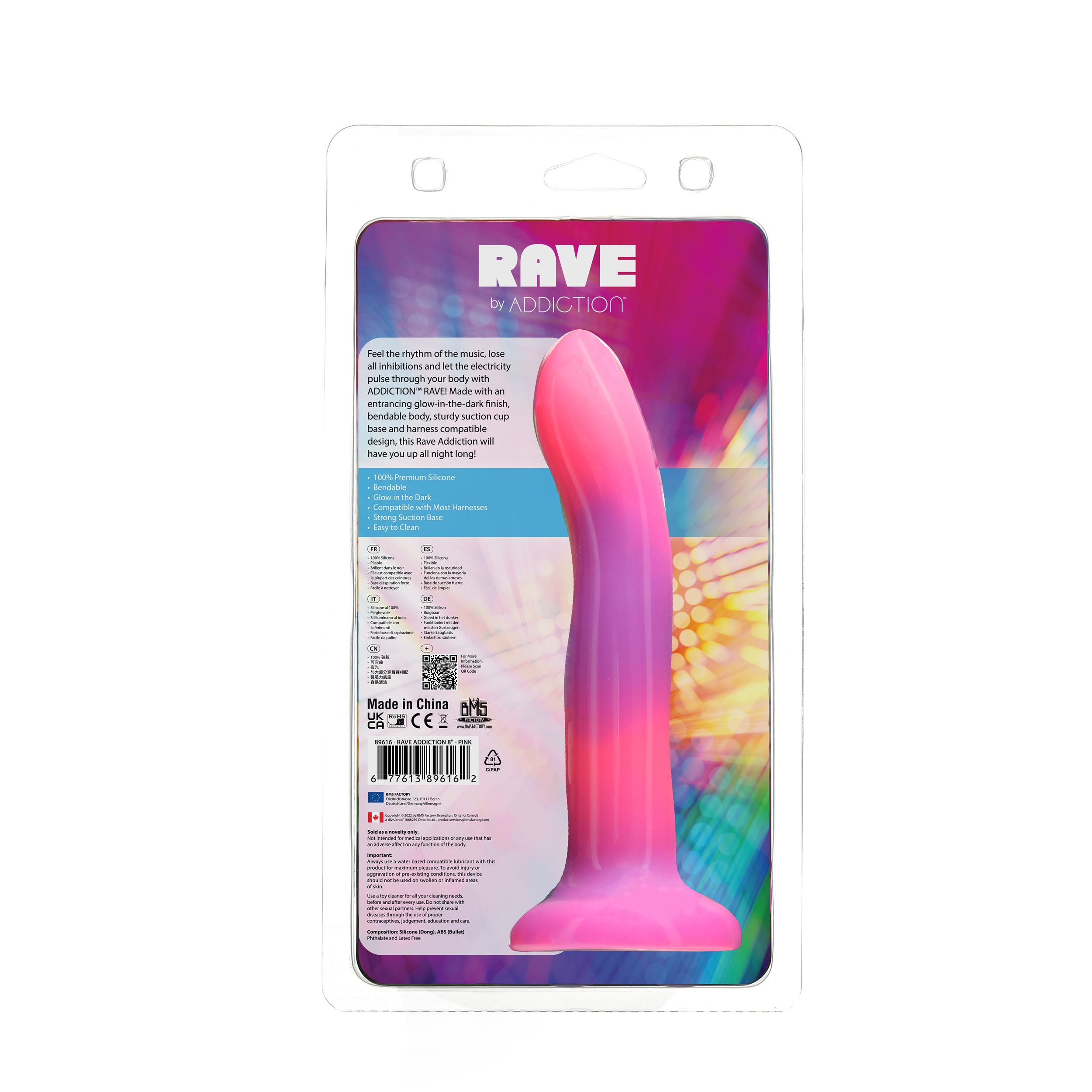 Addiction Rave Realistic Dildo Pink/Purple ❤️Addiction