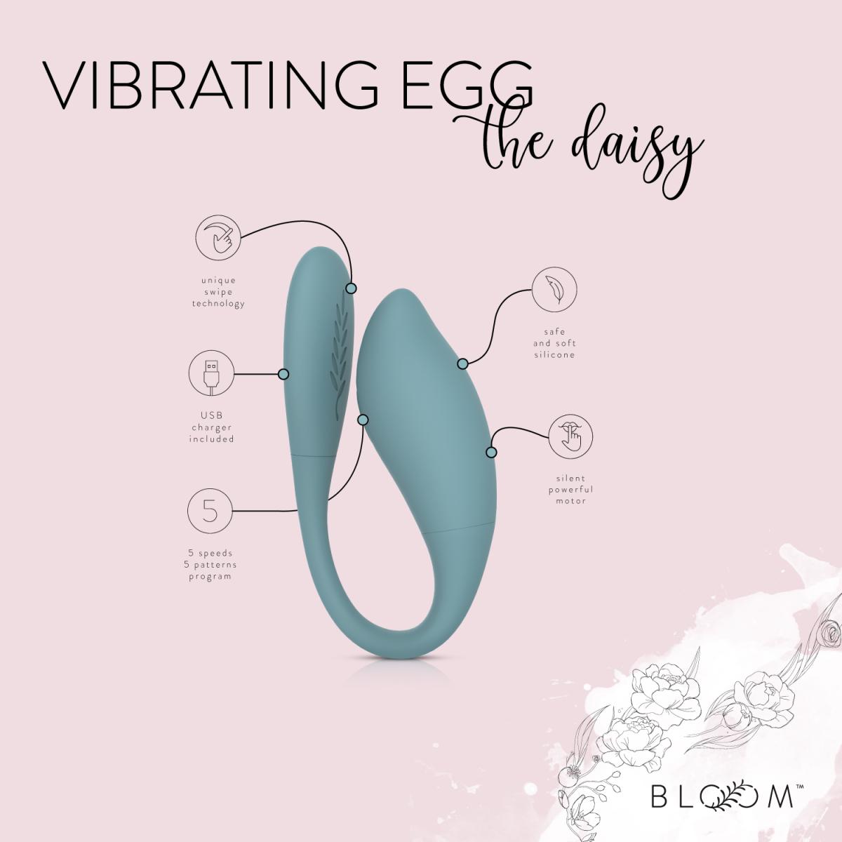 Bloom - The Daisy Rechargeable Vibrating Egg - Green ❤️Bloom