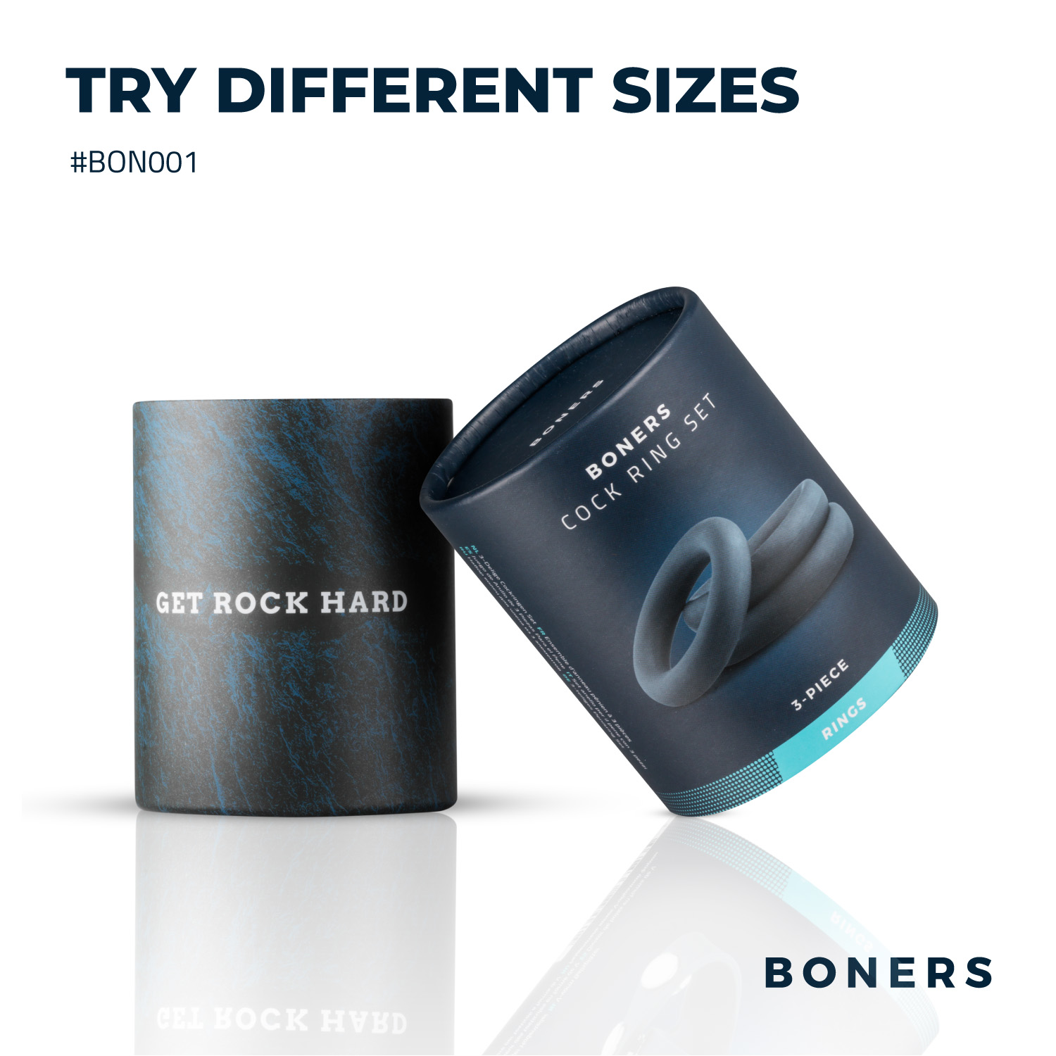 Boners 3-Piece Cock Ring Set - Grey ❤️Boners