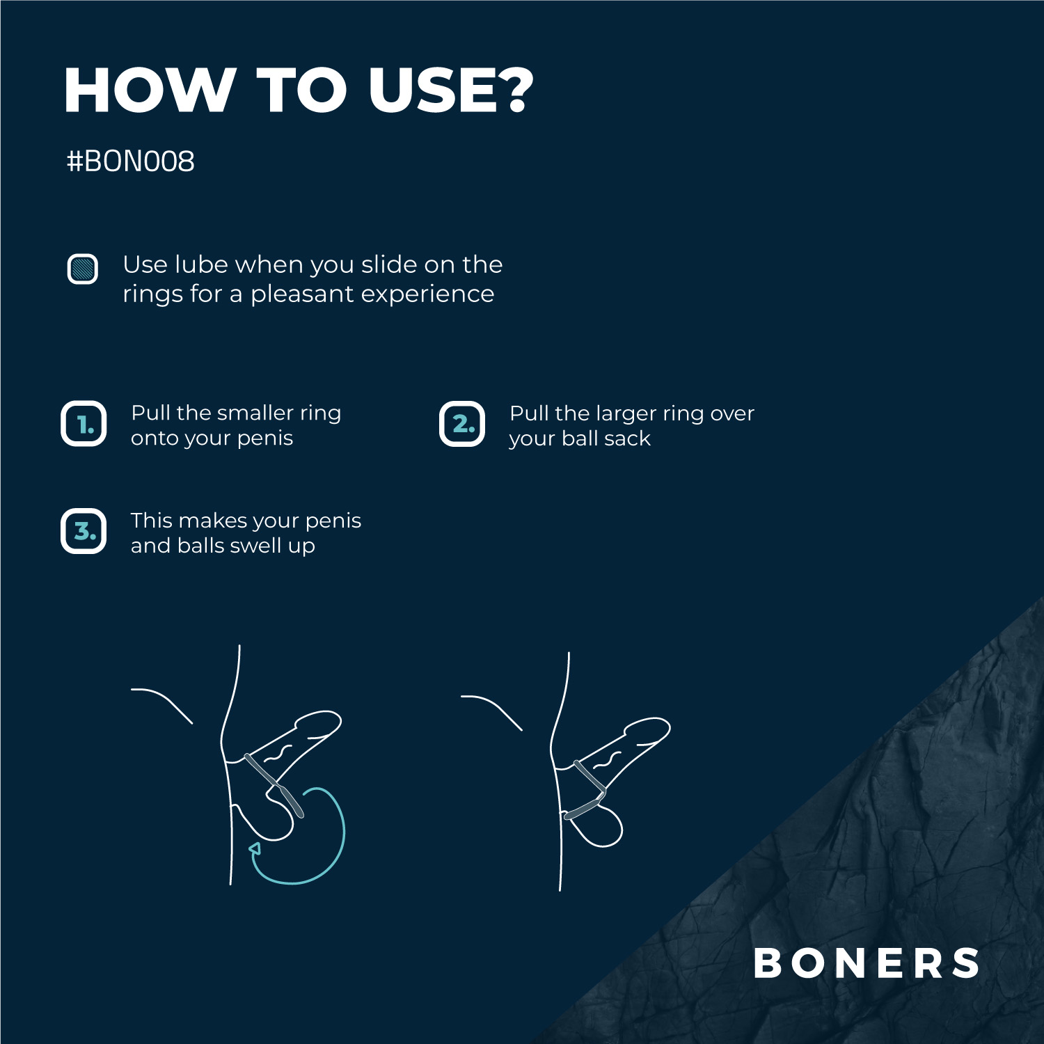 Boners Silicone Cock Ring and Ball Stretcher - Grey ❤️Boners