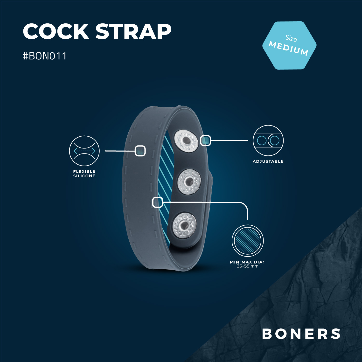 Boners Adjustable Cock Ring - S/M ❤️Boners