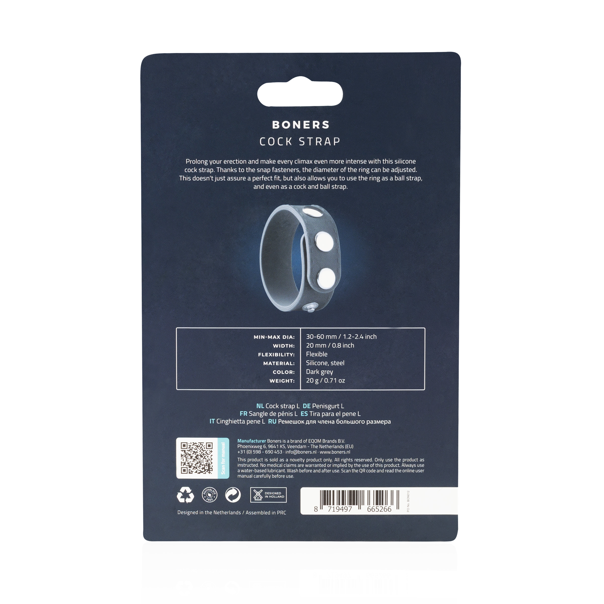 Boners Adjustable Cock Ring - Large ❤️Boners