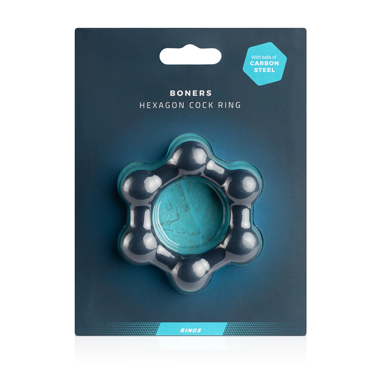 Boners Hexagon Cock Ring with Steel Balls ❤️Boners