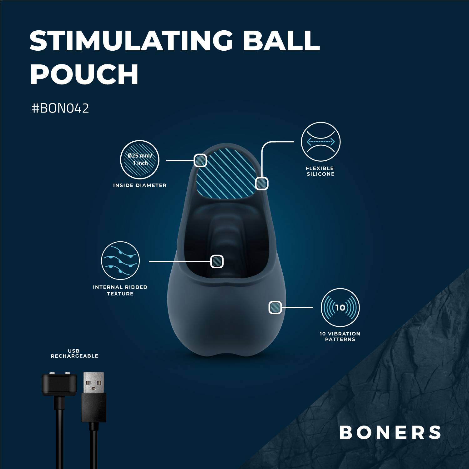 Boners Stimulating Ball Pouch - Blue ❤️Boners