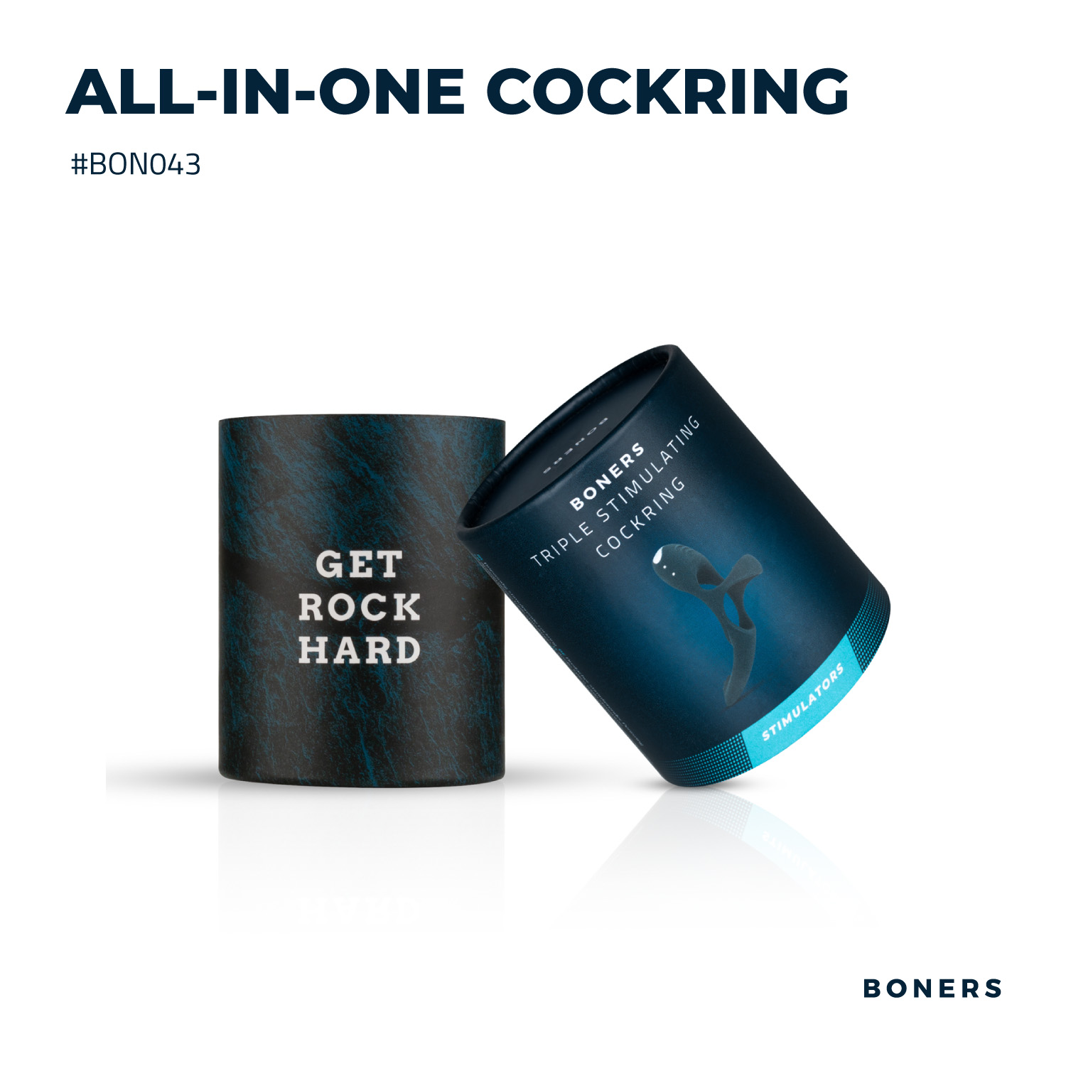 Boners Triple Cock Ring - Blue ❤️Boners