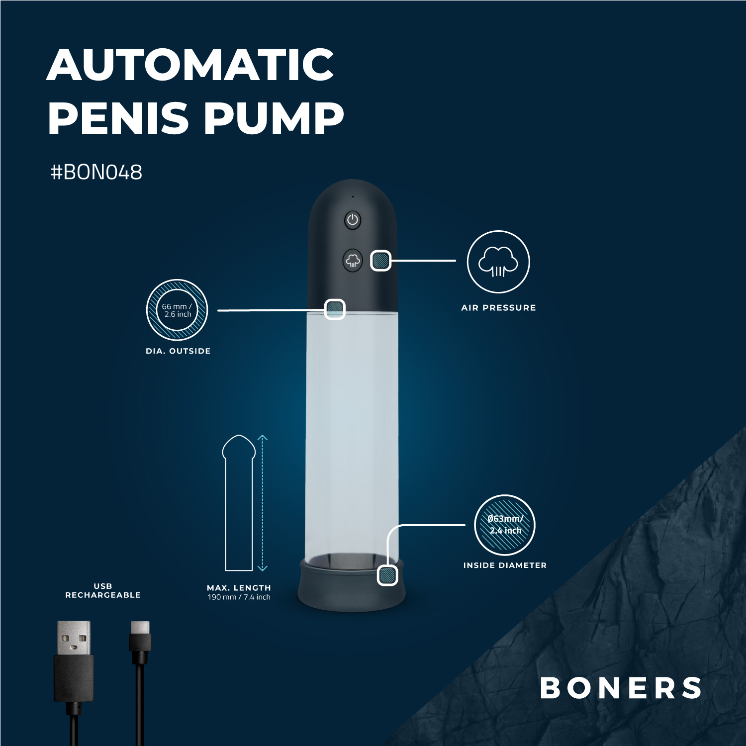 Boners Automatic Penis Pump & Masturbator ❤️Boners