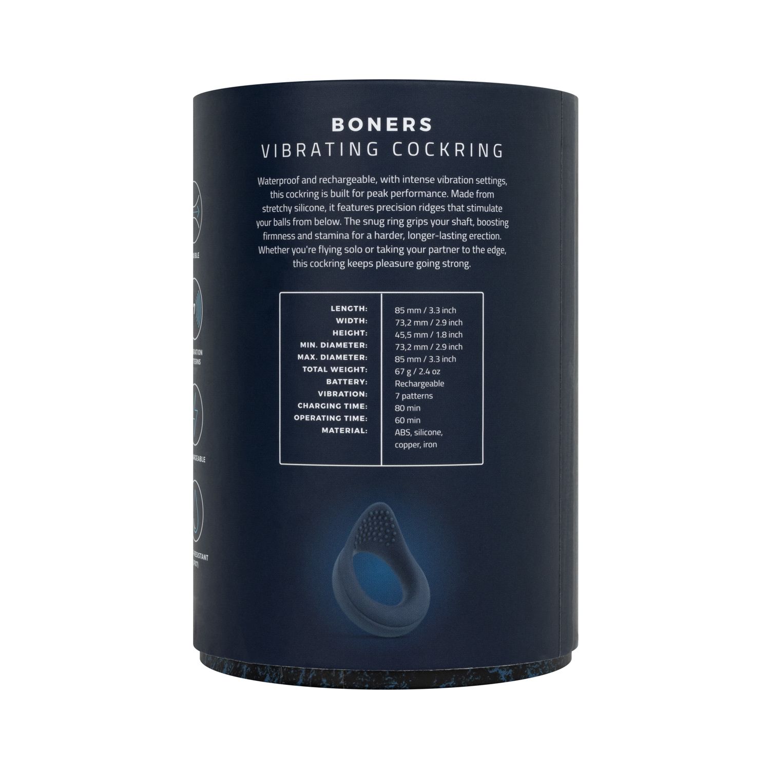 Boners - Vibrating Cock Ring with Perineum Stimulator ❤️Boners