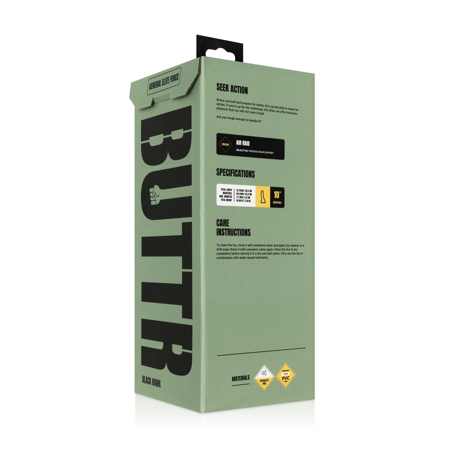 BUTTR - Black Hawk Curved Anal Dildo ❤️BUTTR