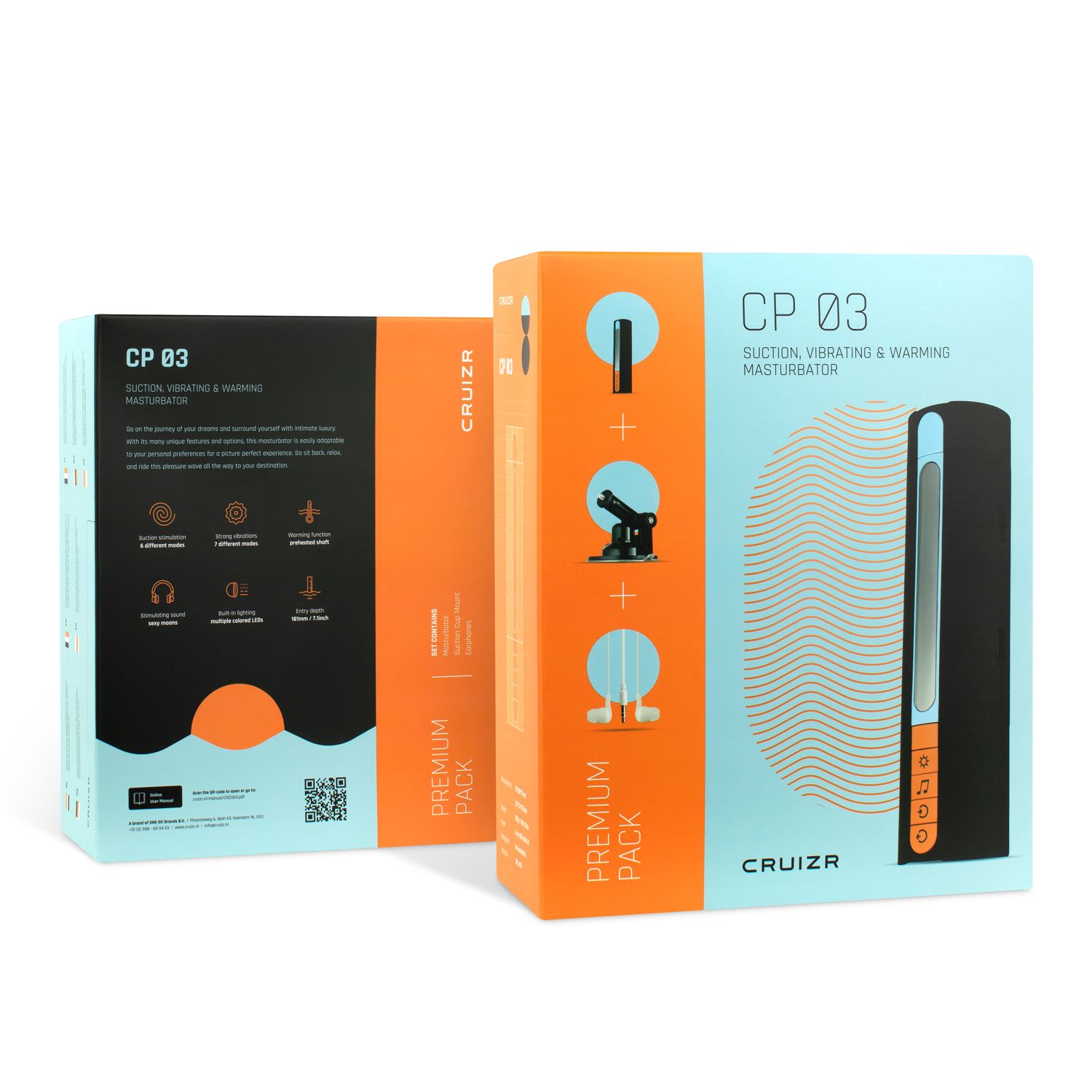 CRUIZR-CP03 Deluxe Automatic Vibrating & Suction Masturbator with Adapter ❤️Cruizr