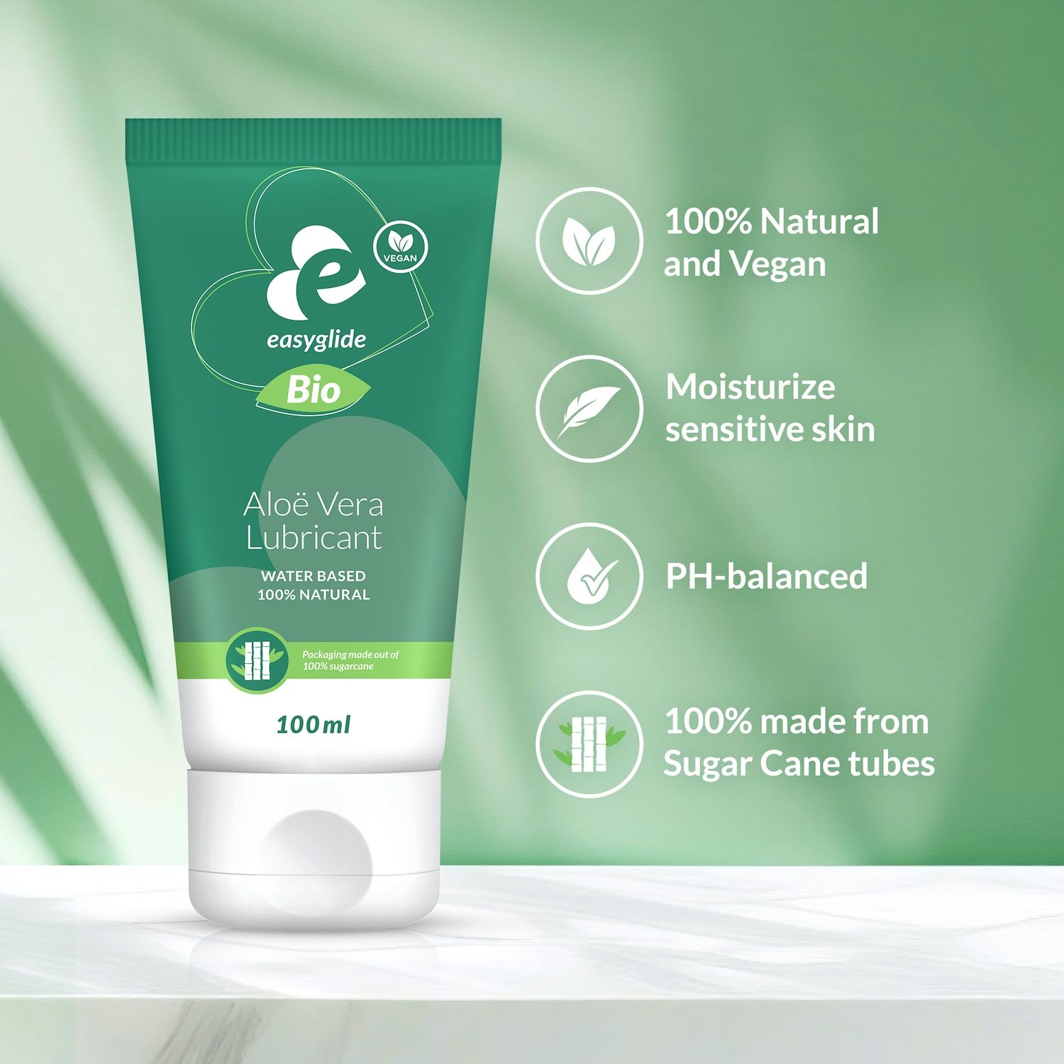 EasyGlide - Bio & Natural Aloe Vera Water-Based Lubricant - 100ml ❤️EasyGlide