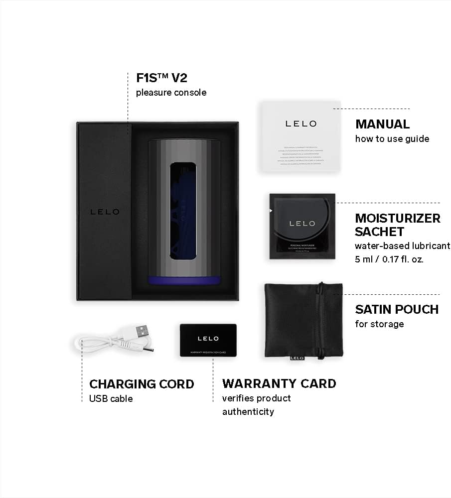 LELO - F1S V2 App Controlled Male Masturbator Black/Blue ❤️Lelo