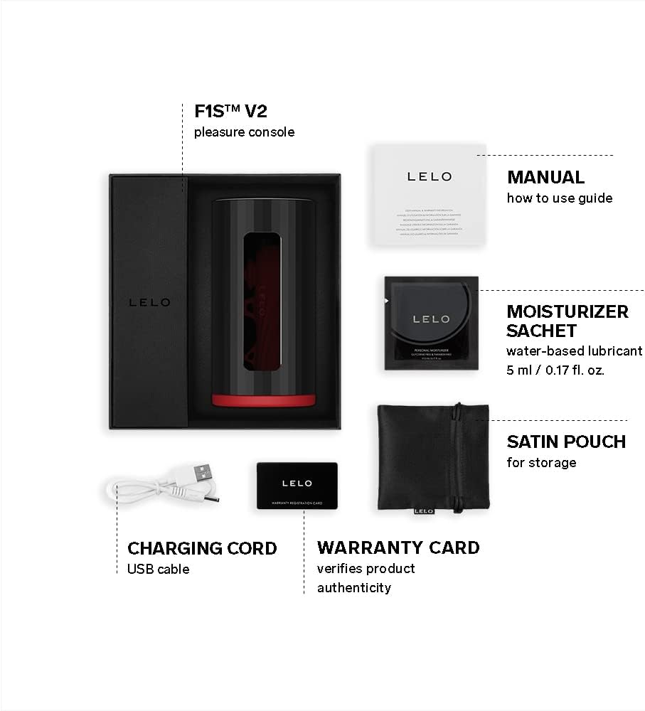 LELO - F1S V2 App Controlled Male Masturbator Black/Red ❤️Lelo