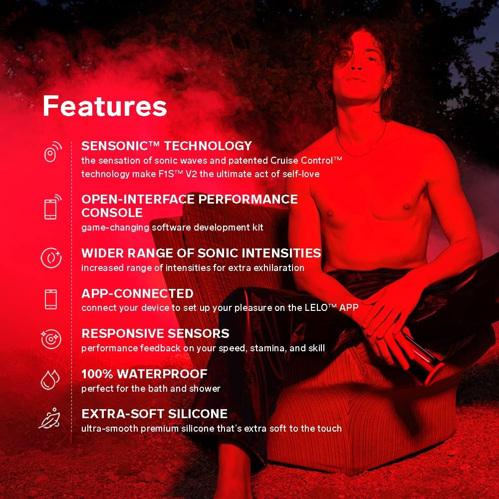 LELO - F1S V2 App Controlled Male Masturbator Black/Red ❤️Lelo