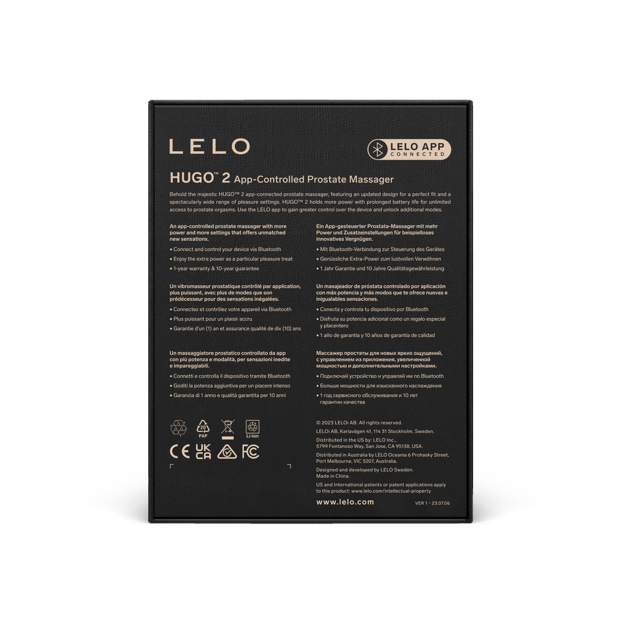 LELO - Hugo 2 Stimulateur Prostatique Connecté par Application Vert❤️Lelo