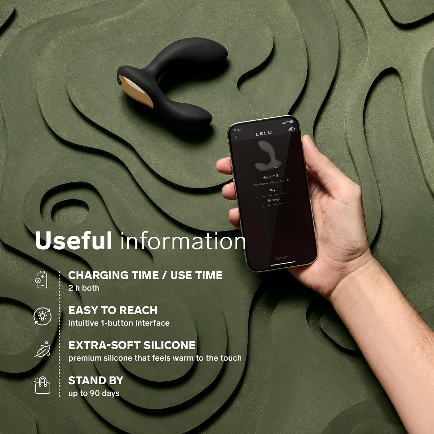 LELO - Hugo 2 Stimulateur Prostatique Connecté par Application Vert❤️Lelo