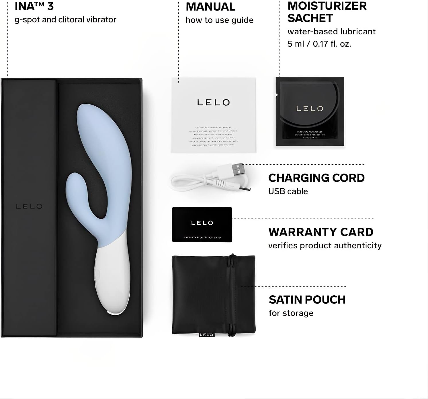 LELO Ina 3 Rabbit Vibrator Seafoam ❤️Lelo